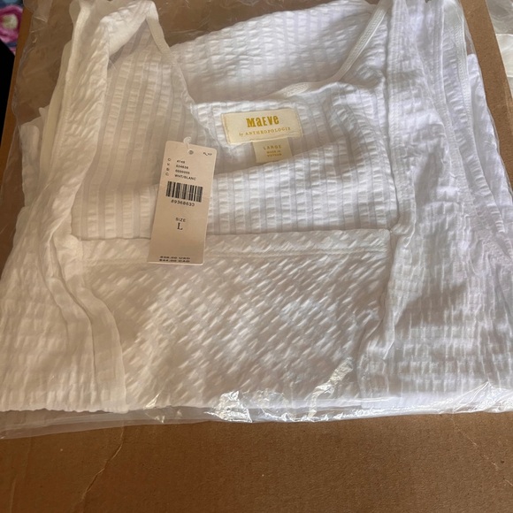 ANTHROPOLOGIE Maeve Sleeveless Square-Neck Tank TOP WHITE NWT - Picture 5 of 10